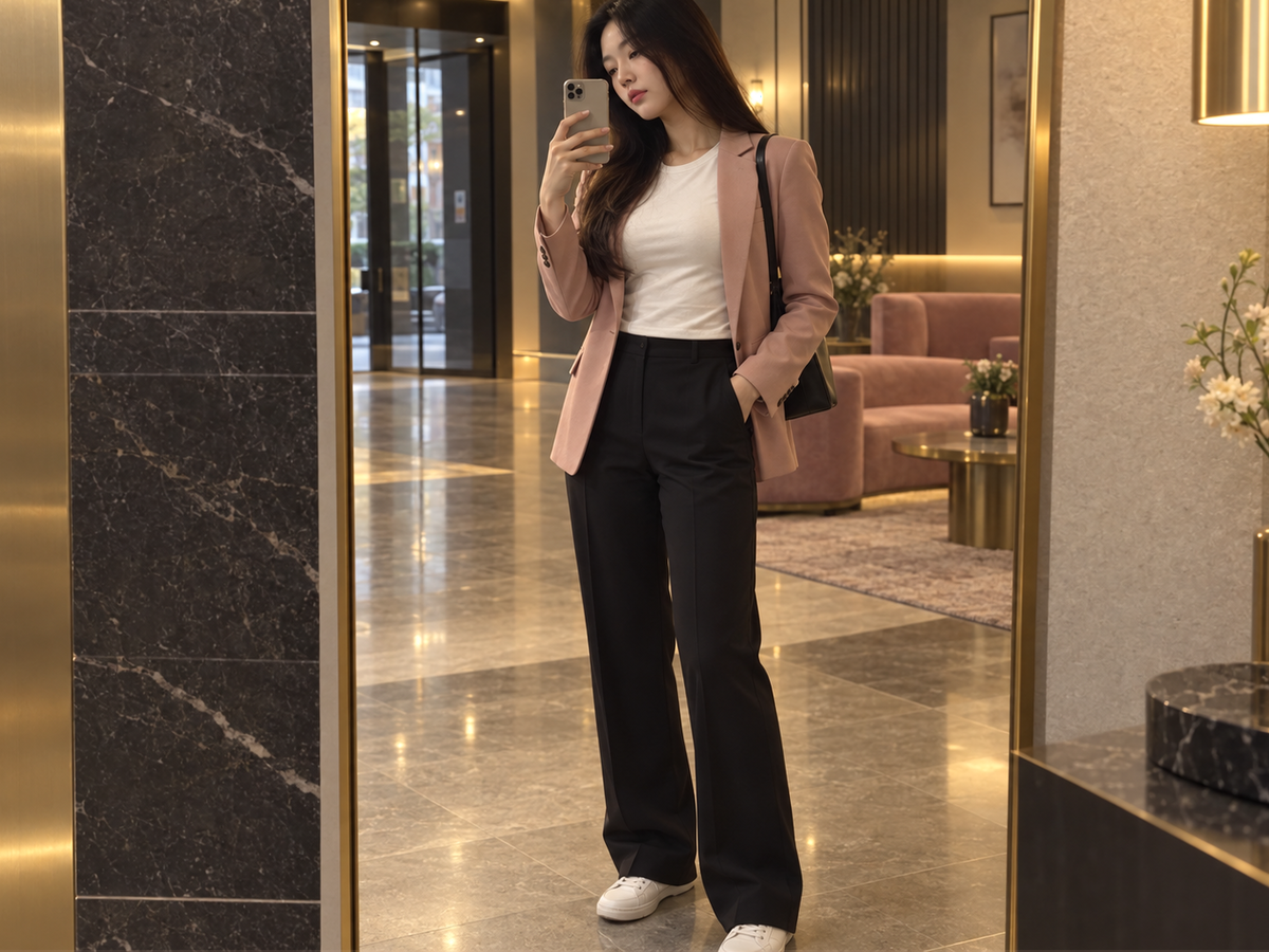 수원 광교 방문 홈케어 일정을 준비하는 젊은 성인 한국 여성 관리사